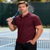 MAGCOMSEN Mens Golf Shirt Short Sleeve Quick Dry Polos Athletic Shirts Lightweight with Pocket Work Athletic Wine Red S view 2