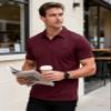 MAGCOMSEN Mens Golf Shirt Short Sleeve Quick Dry Polos Athletic Shirts Lightweight with Pocket Work Athletic Wine Red S view 4