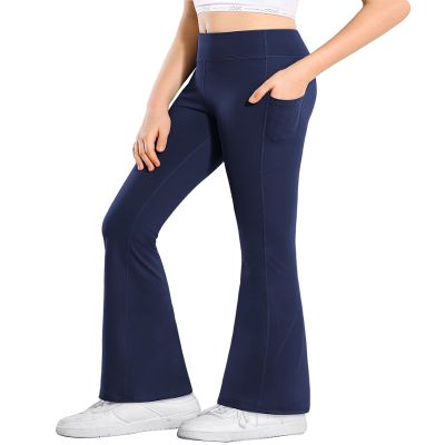 Stelle Girls Flare Leggings with Pockets High Waisted Bootcut Yoga Pants
