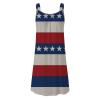 4th of July Dress Women Women's 4th of July American Flag Sleeveless T-Shirts Dress American Flag Sleeveless Mini Dress for Women Stars Stripes Beach Sundress 4th of July Patriotic Tank Dress view 3