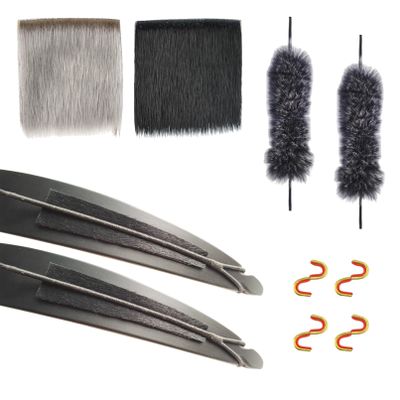 ZSHJGJR Archery Recurve Bow String Silencers Set - Contains Beaver Fur Arrow Rest 2Pcs, Rabbit Fur Bowstring Stabilizer 1 Pair, Horses Rump Fur Bow Limb Silencers 1 Pair, Copper Nocking Point 8 Pcs