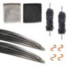 ZSHJGJR Archery Recurve Bow String Silencers Set - Contains Beaver Fur Arrow Rest 2Pcs, Rabbit Fur Bowstring Stabilizer 1 Pair, Horses Rump Fur Bow Limb Silencers 1 Pair, Copper Nocking Point 8 Pcs view 1