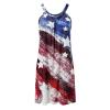 4th of July Dress Women Women's 4th of July American Flag Sleeveless T-Shirts Dress American Flag Sleeveless Mini Dress for Women Stars Stripes Beach Sundress 4th of July Patriotic Tank Dress view 3