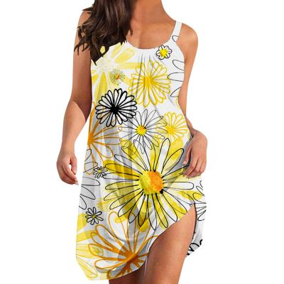 4th of July Dress Women Women's 4th of July American Flag Sleeveless T-Shirts Dress American Flag Sleeveless Mini Dress for Women Stars Stripes Beach Sundress 4th of July Patriotic Tank Dress