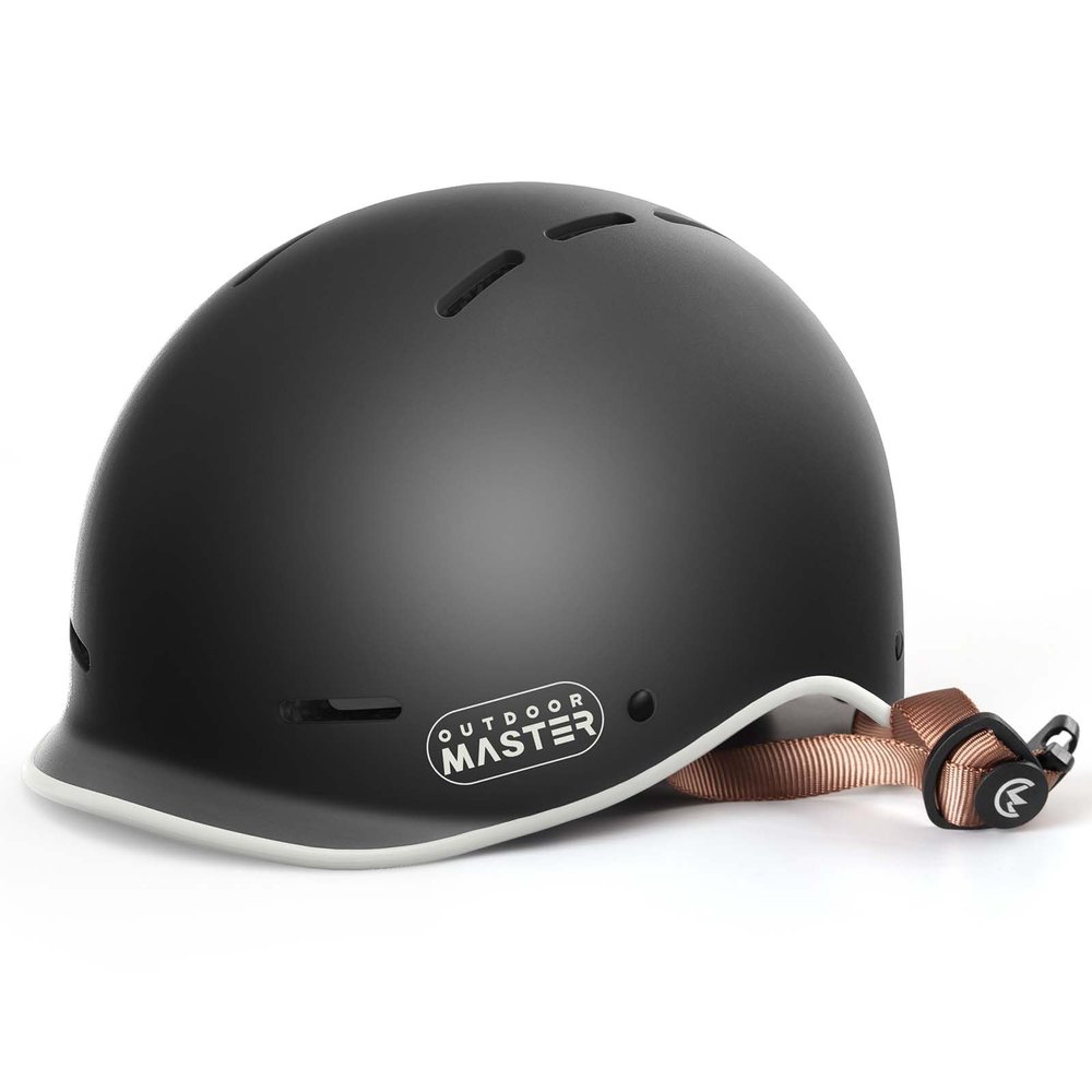OutdoorMaster Bike Helmet for Adults,Adjustable Cycling Helmet for Men & Women - Safety Certified for Bicycle Skateboard Road Bike Skating Roller Commuting Helmet - Meteorite Black,S
