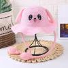 Child Rabbit Hat Ear Moving Jumping Hat Funny Bunny Hat Cap for Baby Girls Sun Straw Hat with Wide Brim (D, One Size) view 2