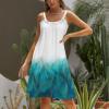 Easter Dresses for Women Cocktail Dresses for Women Summer Dresses for Women 2023 Sleeveless Sundress V-Neck Drawstring Waist Beach Casual Strap Mini Dress Pockets Women Summer Tunic Dress view 3