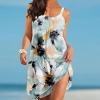 Easter Dresses for Women Cocktail Dresses for Women Summer Dresses for Women 2023 Sleeveless Sundress V-Neck Drawstring Waist Beach Casual Strap Mini Dress Pockets Women Summer Tunic Dress view 2