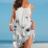 4th of July Dress Women Women's 4th of July American Flag Sleeveless T-Shirts Dress American Flag Sleeveless Mini Dress for Women Stars Stripes Beach Sundress 4th of July Patriotic Tank Dress view 2