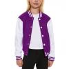 Kids Baseball Jacket School Varsity Uniform Casual Sweatshirt Girls Sweater Jacket Baseball Solid Color view 1