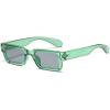 EYLRIM Square Frame Sunglasses for Women Men Trendy Chunky Rectangle Sun Glasses Black Shades UV400 Protection(A5 Transparent green/Grey) view 1