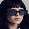 EYLRIM Square Frame Sunglasses for Women Men Trendy Chunky Rectangle Sun Glasses Black Shades UV400 Protection(A5 Transparent green/Grey) view 3