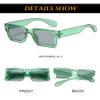 EYLRIM Square Frame Sunglasses for Women Men Trendy Chunky Rectangle Sun Glasses Black Shades UV400 Protection(A5 Transparent green/Grey) view 4