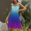 4th of July Dress Women Women's 4th of July American Flag Sleeveless T-Shirts Dress American Flag Sleeveless Mini Dress for Women Stars Stripes Beach Sundress 4th of July Patriotic Tank Dress view 3