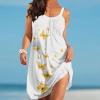 4th of July Dress Women Women's 4th of July American Flag Sleeveless T-Shirts Dress American Flag Sleeveless Mini Dress for Women Stars Stripes Beach Sundress 4th of July Patriotic Tank Dress view 2