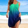 Easter Dresses for Women Cocktail Dresses for Women Summer Dresses for Women 2023 Sleeveless Sundress V-Neck Drawstring Waist Beach Casual Strap Mini Dress Pockets Women Summer Tunic Dress view 3