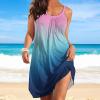 Dresses for Women 2023 Casual Women's Summer Short Sleeve V-Neck Floral Short Party Dress with Pockets Women's 2023 Summer Casual T-Shirt Dress Short Sleeves Swing Boho Beach Cover up view 2
