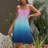 Dresses for Women 2023 Casual Women's Summer Short Sleeve V-Neck Floral Short Party Dress with Pockets Women's 2023 Summer Casual T-Shirt Dress Short Sleeves Swing Boho Beach Cover up view 3