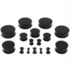 1 PAIR (2pcs) ACRYLIC PLUGS Double Flare Gauges Solid Saddle Thin Ear Flesh Tunnels 1039 (5/8" (16MM), Black) view 2
