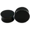 1 PAIR (2pcs) ACRYLIC PLUGS Double Flare Gauges Solid Saddle Thin Ear Flesh Tunnels 1039 (5/8" (16MM), Black) view 3