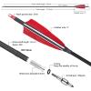 TOPARCHERY Premium 30" Carbon Hunting Arrows with Selected 4" Real Turkey Feathers Fletching and Removable Tips - 500 Spine Practice Target Arrows for Recurve Bow Long Bow - 12Pcs view 2