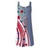 4th of July Dress Women Women's 4th of July American Flag Sleeveless T-Shirts Dress American Flag Sleeveless Mini Dress for Women Stars Stripes Beach Sundress 4th of July Patriotic Tank Dress view 3