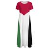 Fattyeery Womens Summer Casual Loose Dress Palestine Flag Long Dress Short Sleeve for Girls Fashion Skirts S view 3
