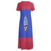 Fattyeery Elegant Casual Long Dress Guam Flag Girls Summer Sunshine Beach Skirts for Womens 2XS view 4