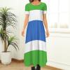 Fattyeery Elegant Casual Long Dress Sierra Leone Flag Girls Summer Sunshine Beach Skirts for Womens 2XS view 2