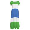 Fattyeery Elegant Casual Long Dress Sierra Leone Flag Girls Summer Sunshine Beach Skirts for Womens 2XS view 3