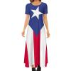 Elegant Casual Long Dress Puerto Rico Flag Girls Summer Sunshine Beach Skirts for Womens 2XL view 1
