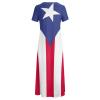 Elegant Casual Long Dress Puerto Rico Flag Girls Summer Sunshine Beach Skirts for Womens 2XL view 4