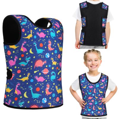 Janmercy Kids Compression Vest Ages 2 to 9 Soft Adjustable Breathable Neoprene Comfort Vest for Boys Girls School Home Daily(Dinosaur,Small)