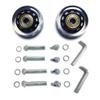 LOTOWELZON 2pcs Luggage Suitcase Replacement Wheels, 45mm Rubber Inline Roller Skate Wheels with 8mm(0.31") ABEC-7 608ZZ Bearings Repair Kits (Black&Clear, OD45xW18mm/1.77"x0.7") view 1
