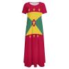 Fattyeery Elegant Casual Long Dress Flag of Grenada Girls Summer Sunshine Beach Skirts for Womens 3XL view 3