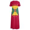 Fattyeery Elegant Casual Long Dress Flag of Grenada Girls Summer Sunshine Beach Skirts for Womens 3XL view 4