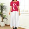 Fattyeery Elegant Casual Long Dress Singapore Flag Girls Summer Sunshine Beach Skirts for Womens 7XL view 2
