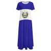 Fattyeery Elegant Casual Long Dress El Salvador Flag Girls Summer Sunshine Beach Skirts for Womens 2XS view 3