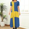 Fattyeery Elegant Casual Long Dress Swedish Flag Girls Summer Sunshine Beach Skirts for Womens 3XL view 2