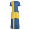 Fattyeery Elegant Casual Long Dress Swedish Flag Girls Summer Sunshine Beach Skirts for Womens 3XL view 4