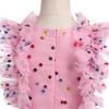 Toddler Girl Birthday Outfits Shiny Sequins Ruffle Tulle Tutu Wedding Flower Girl Dress Pageant Dot Easter Christening Dress Butterfly Summer Tea Party Dress Toddler Lace Dress Pink Dot 4-5 Years view 2