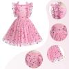 Toddler Girl Birthday Outfits Shiny Sequins Ruffle Tulle Tutu Wedding Flower Girl Dress Pageant Dot Easter Christening Dress Butterfly Summer Tea Party Dress Toddler Lace Dress Pink Dot 4-5 Years view 4