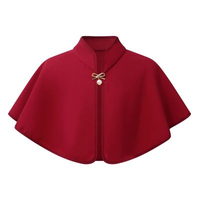 YiZYiF Kids Flower Girls Wrap Shawl Princess Cape Wedding Bridesmaid Tippet Stole Bolero Shrug Cover up Burgundy 6-24 Months