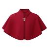 YiZYiF Kids Flower Girls Wrap Shawl Princess Cape Wedding Bridesmaid Tippet Stole Bolero Shrug Cover up Burgundy 6-24 Months view 1