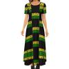 Fattyeery Elegant Casual Long Dress Jamaica Flag Girls Summer Sunshine Beach Skirts for Womens L view 1