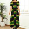 Fattyeery Elegant Casual Long Dress Jamaica Flag Girls Summer Sunshine Beach Skirts for Womens L view 2
