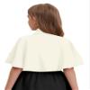 YiZYiF Kids Flower Girls Wrap Shawl Princess Cape Wedding Bridesmaid Tippet Stole Bolero Shrug Cover up Champagne 6-24 Months view 4