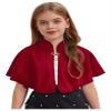 Kvysinly Kids Flower Girl Shawl Wrap Princess Shoulder Cape Cover up for Wedding First Communion Outfits Burgundy 6-24 Months view 3