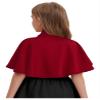 Kvysinly Kids Flower Girl Shawl Wrap Princess Shoulder Cape Cover up for Wedding First Communion Outfits Burgundy 6-24 Months view 4
