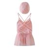 Fashion Girls Quick Dry Princess Mesh Swimsuit Suit Skirt with Swimming Cap Outfits for Girls (Pink, 9-12 Months) view 1